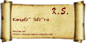 Kanyó Sára névjegykártya
