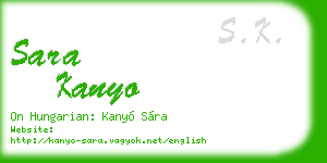 sara kanyo business card
